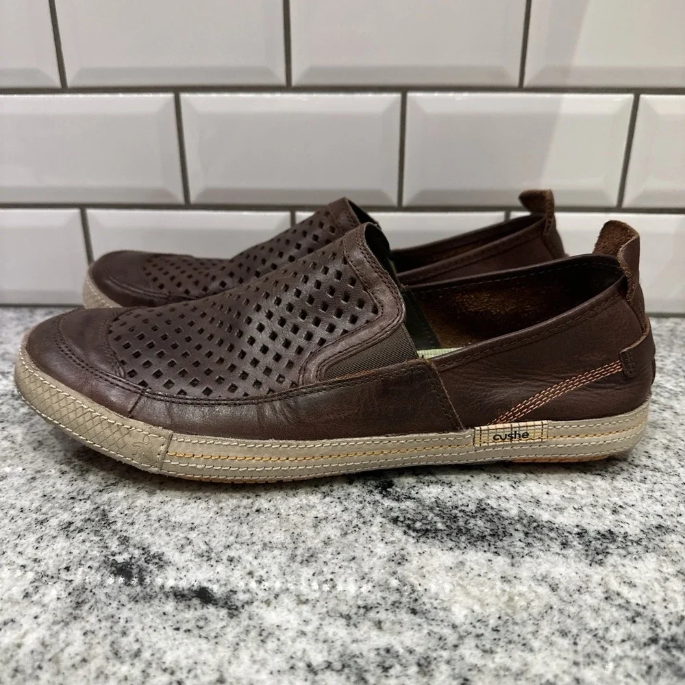 Cushe Shumakers Maek Slip On Shoes Leather Brown‎ Mens Size 13